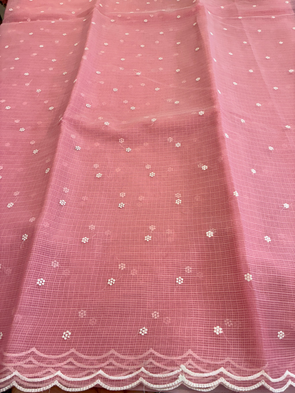 Soft Kota embroidery saree - Baby Pink