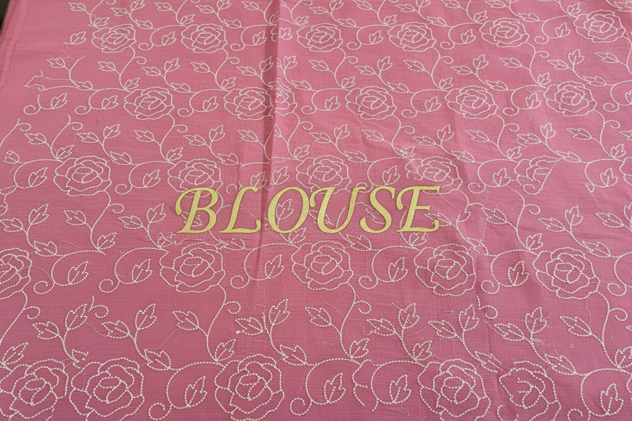 Soft Kota embroidery saree - Baby Pink