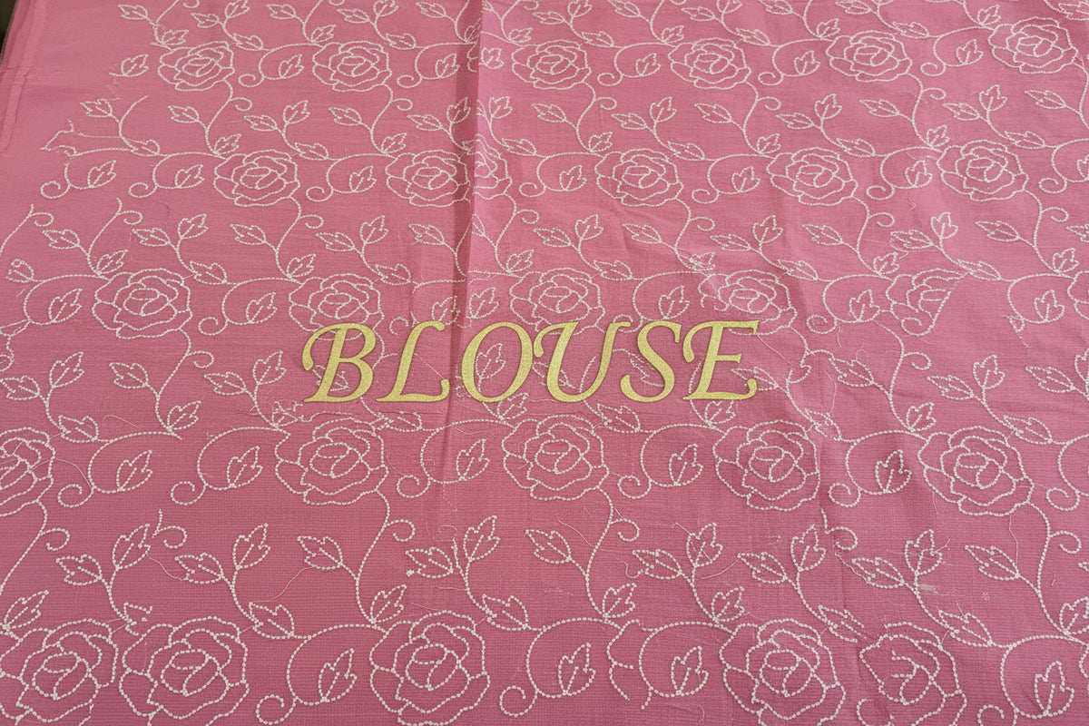 Soft Kota embroidery saree - Baby Pink