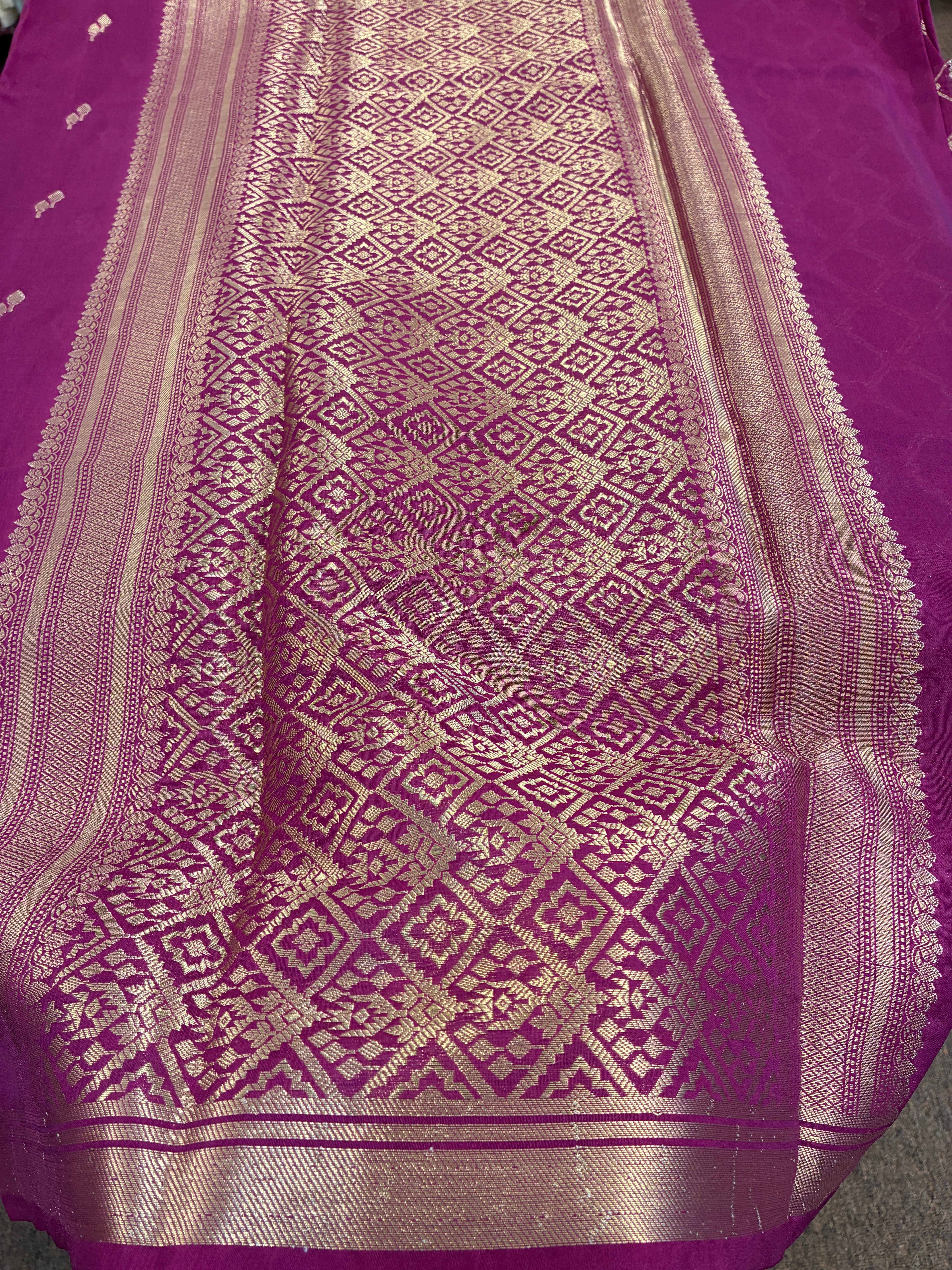 Simple semi silk saree with small border - Dark Magenta
