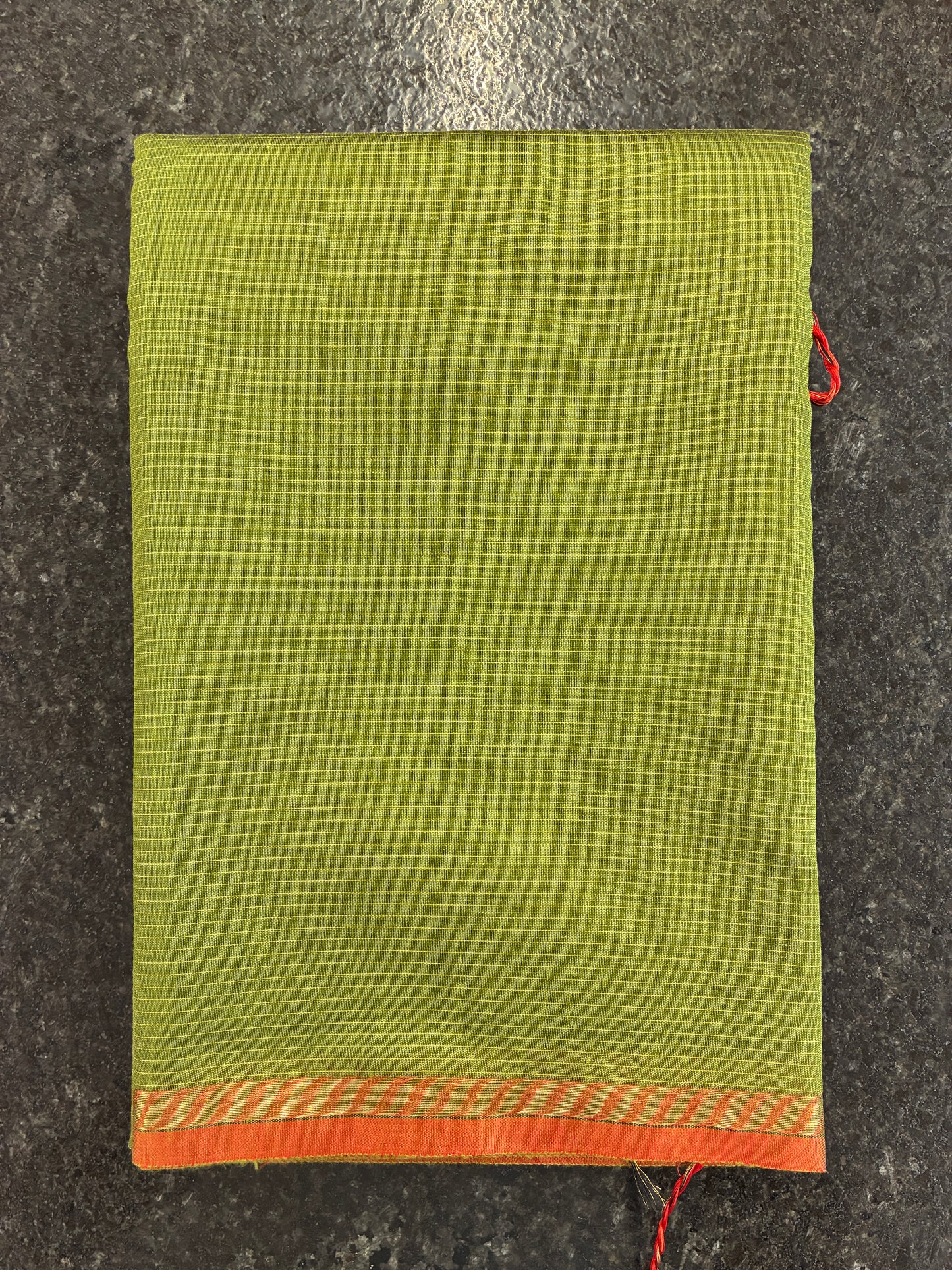 Cotton silk saree - Green and Red