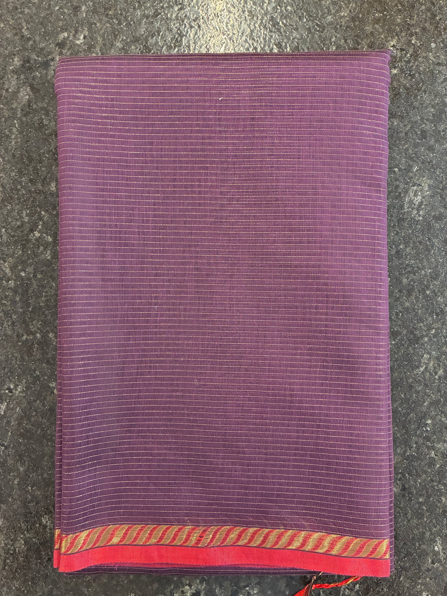 Cotton silk saree - Wine purple and red