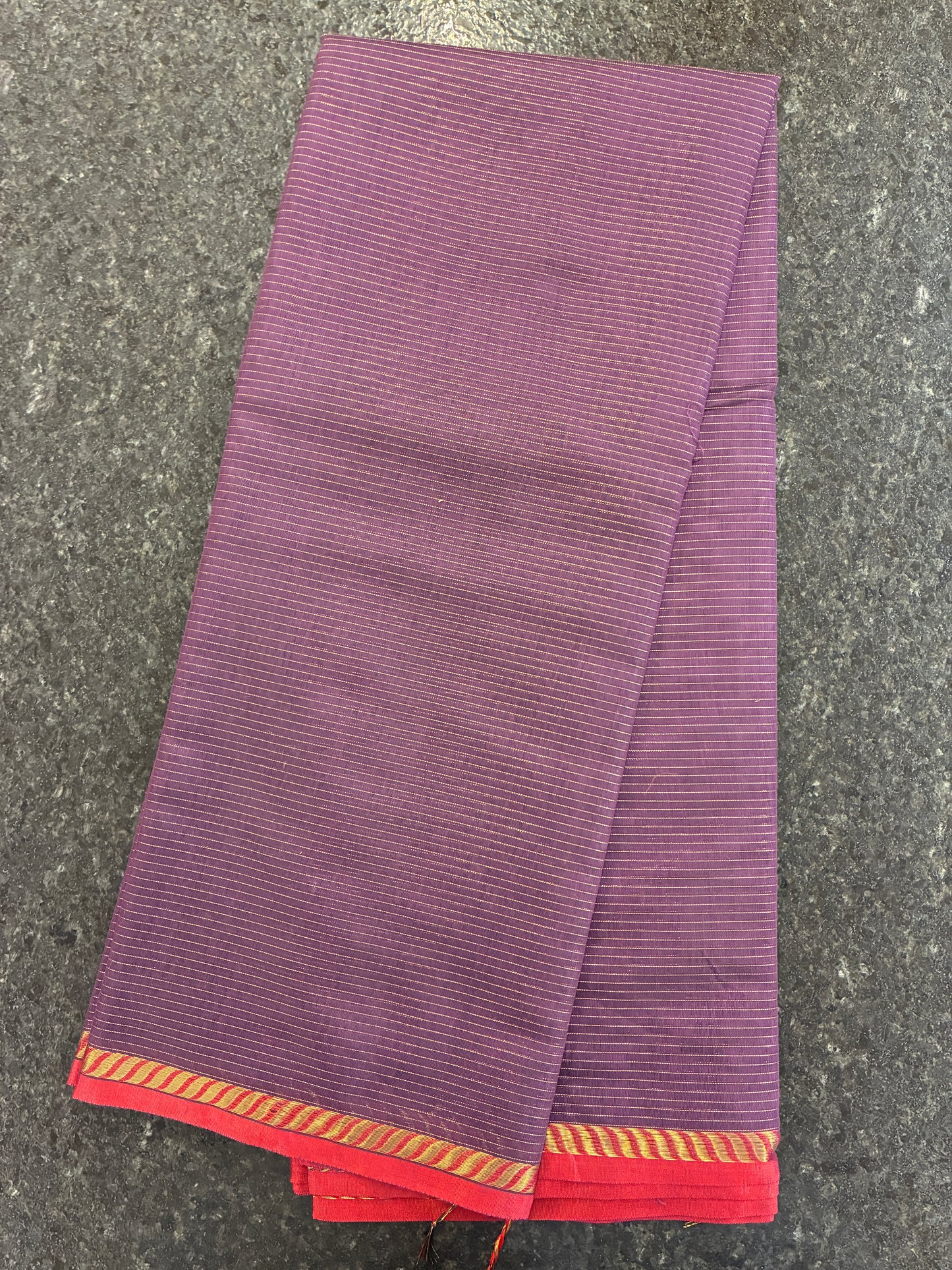 Cotton silk saree - Wine purple and red