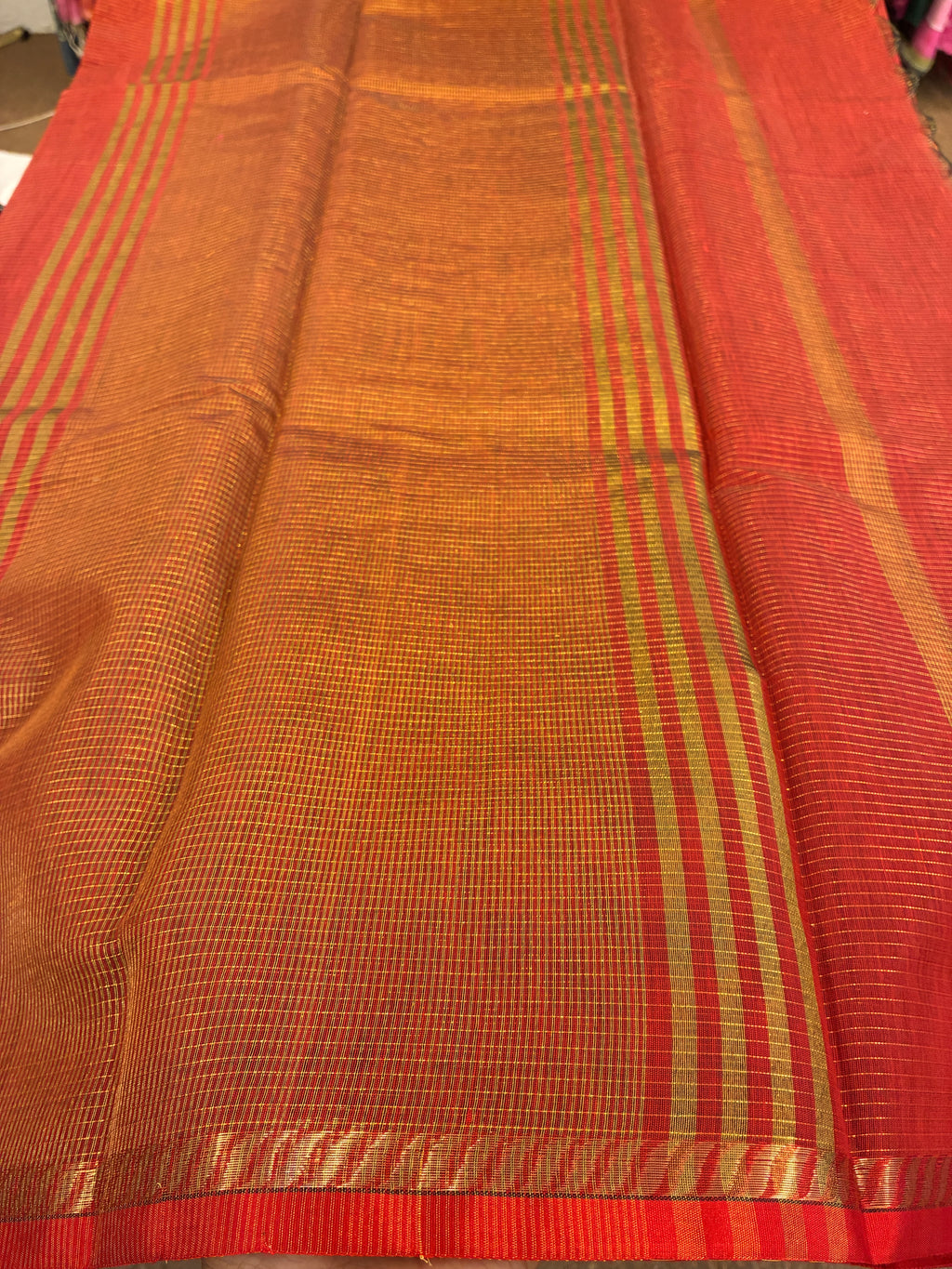 Cotton silk saree - Red