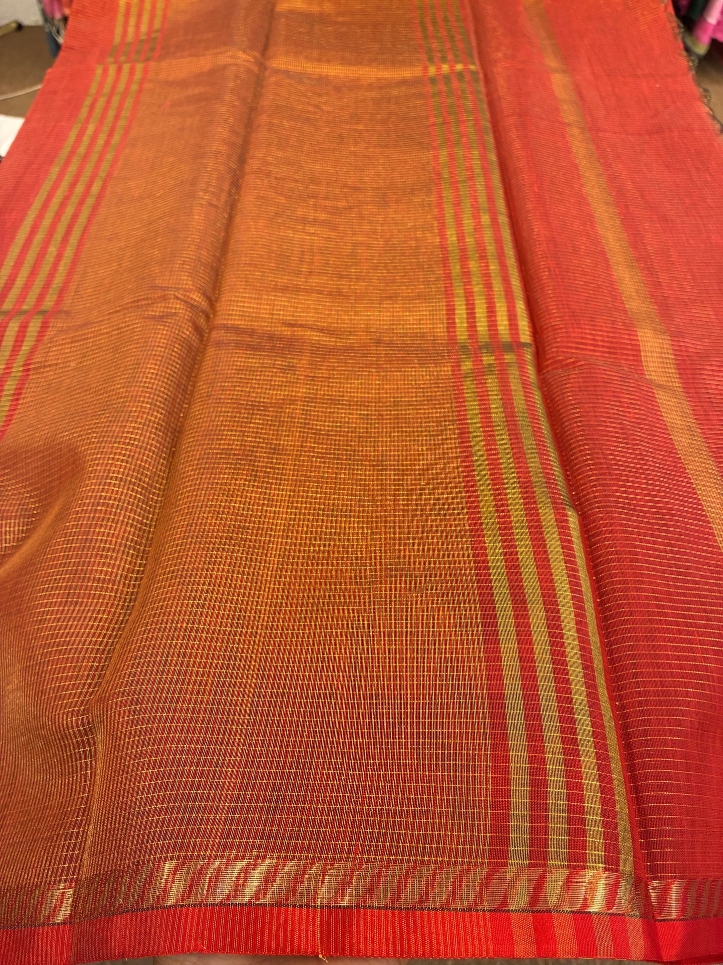 Cotton silk saree - Red