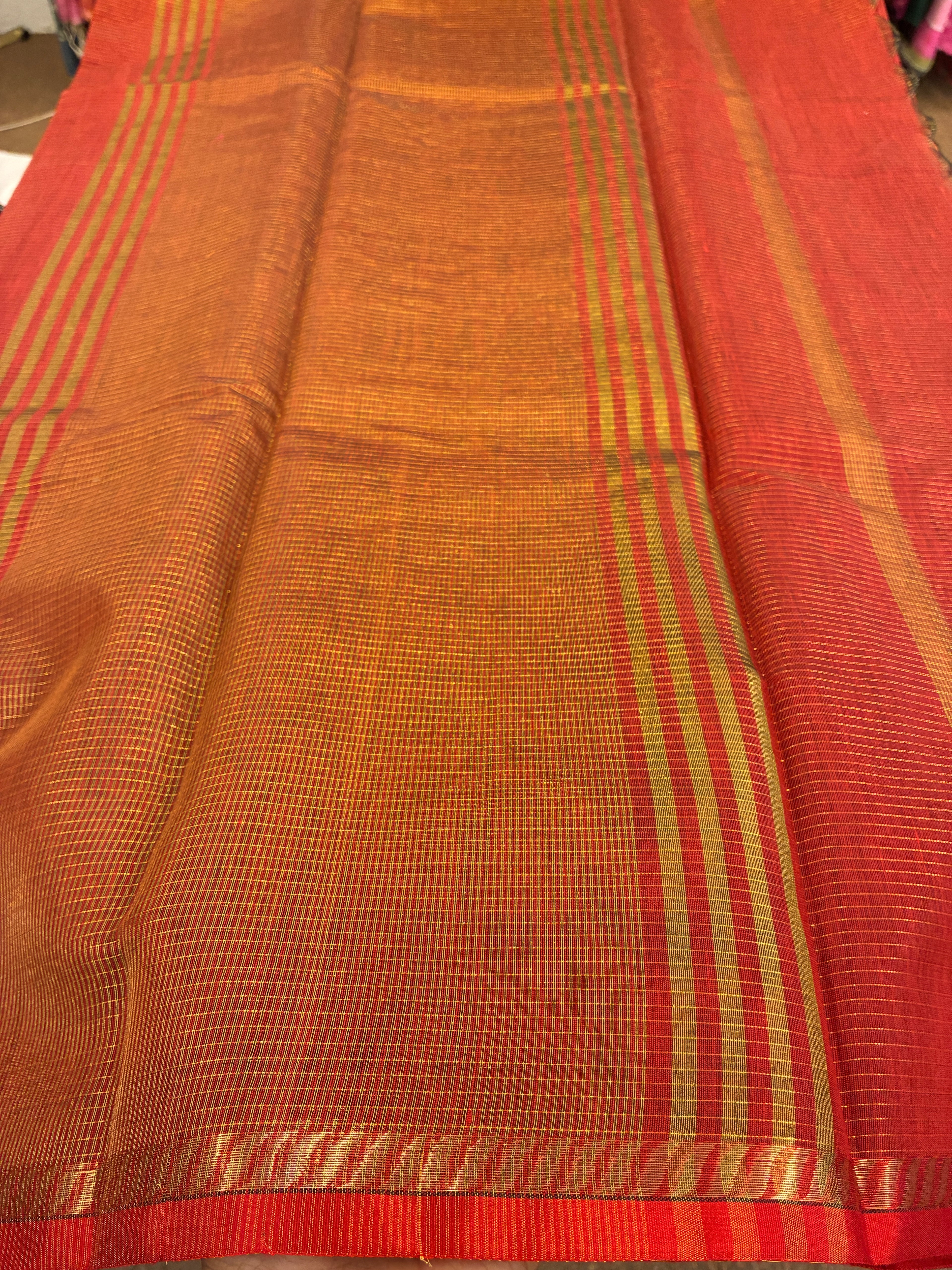Cotton silk saree - Red