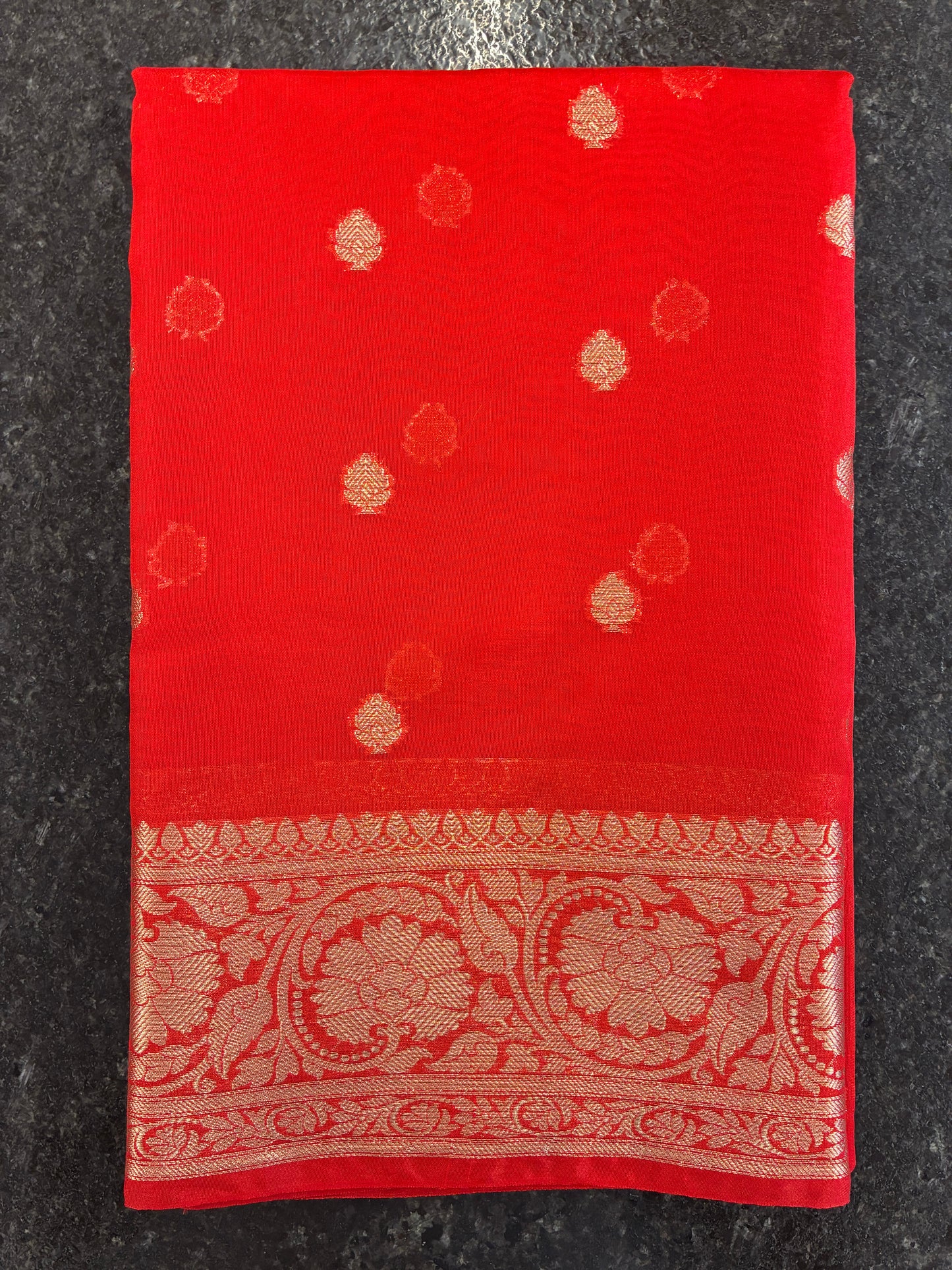 Banarasi semi georgette saree - Red