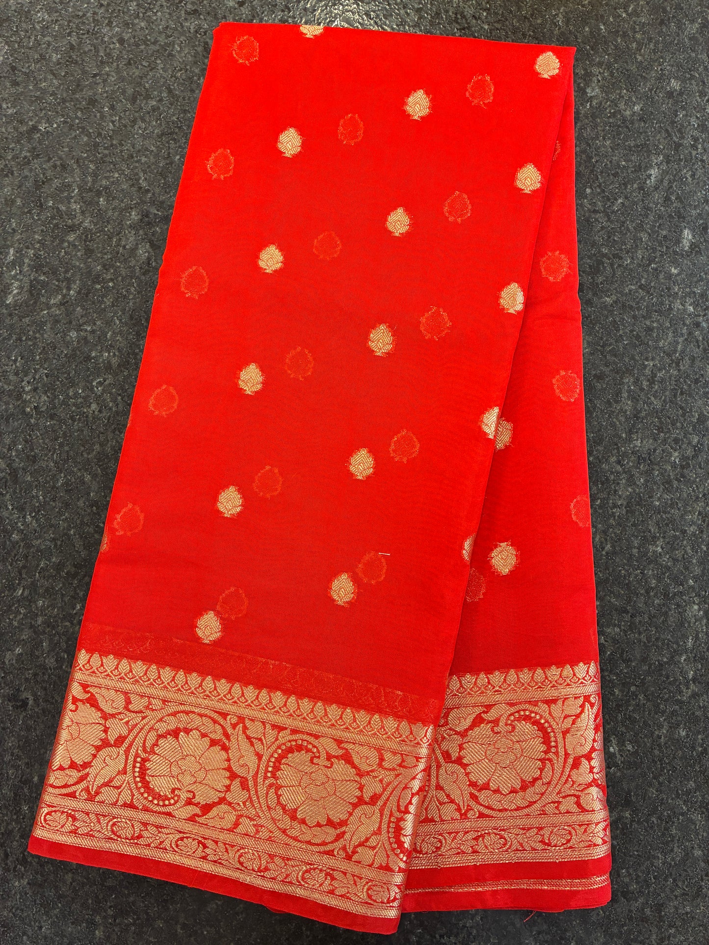 Banarasi semi georgette saree - Red