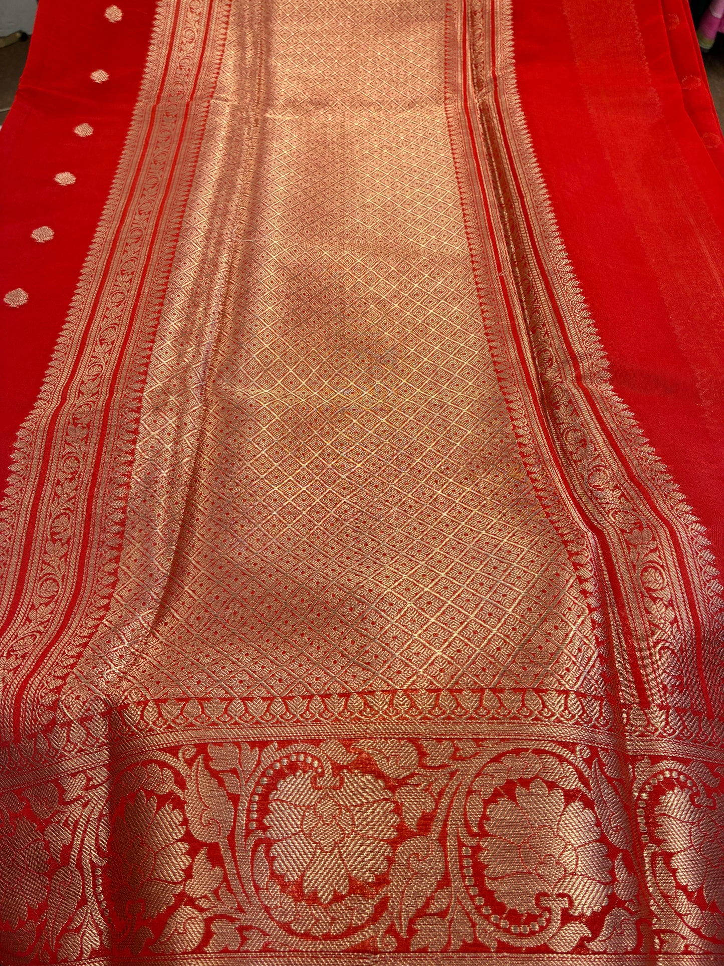 Banarasi semi georgette saree - Red