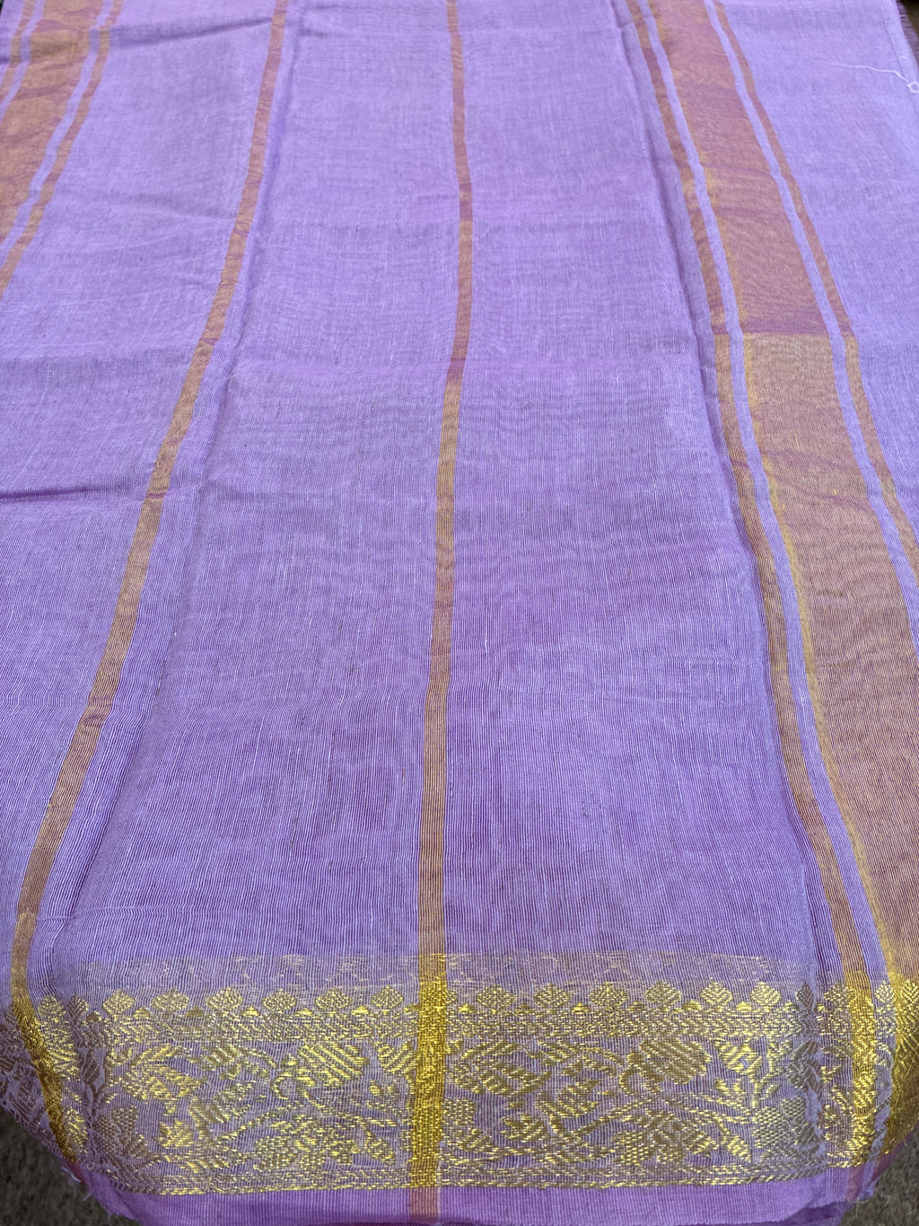 Linen Saree - Lavender