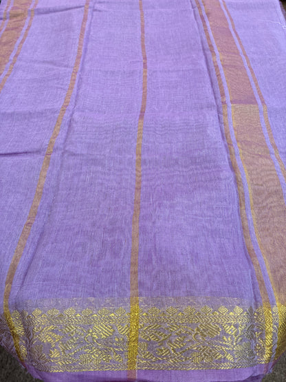 Linen Saree - Lavender