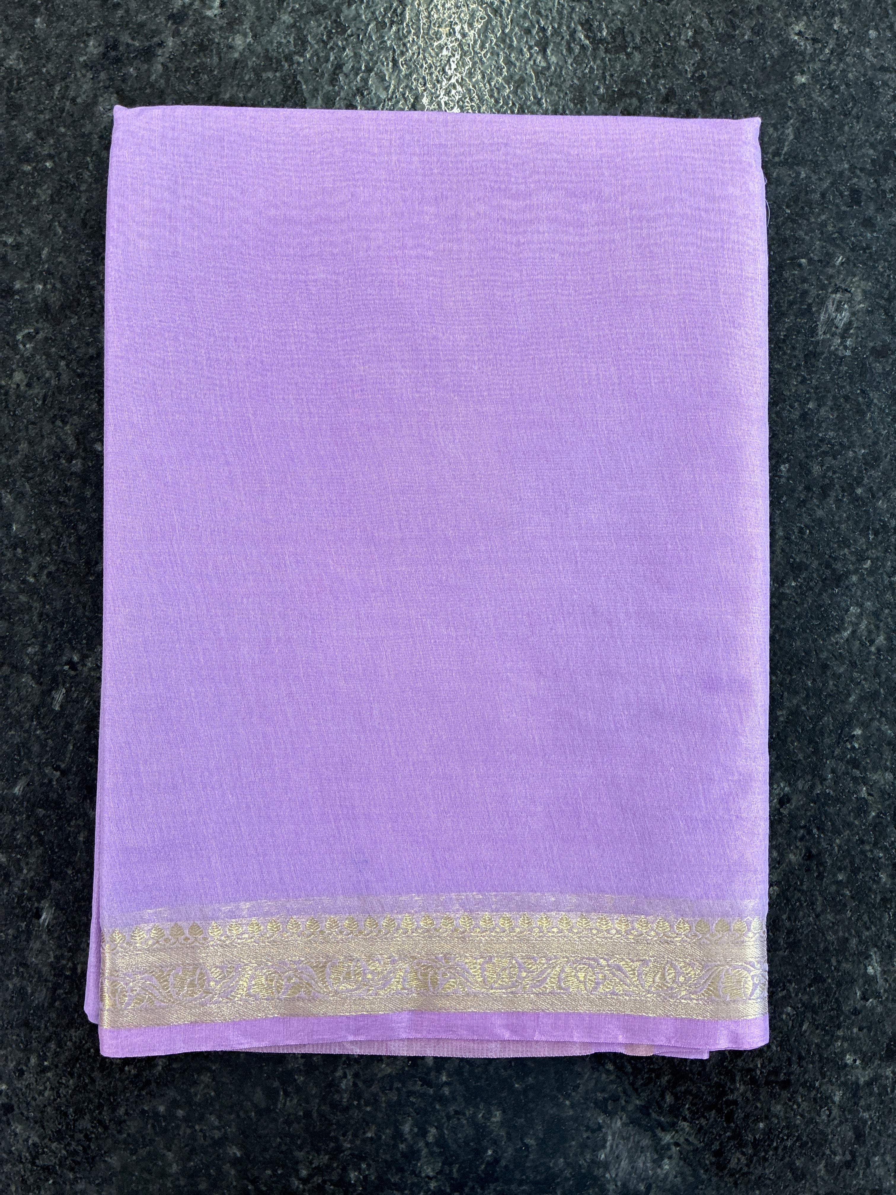 Pure Chanderi Cotton Saree - Lavender