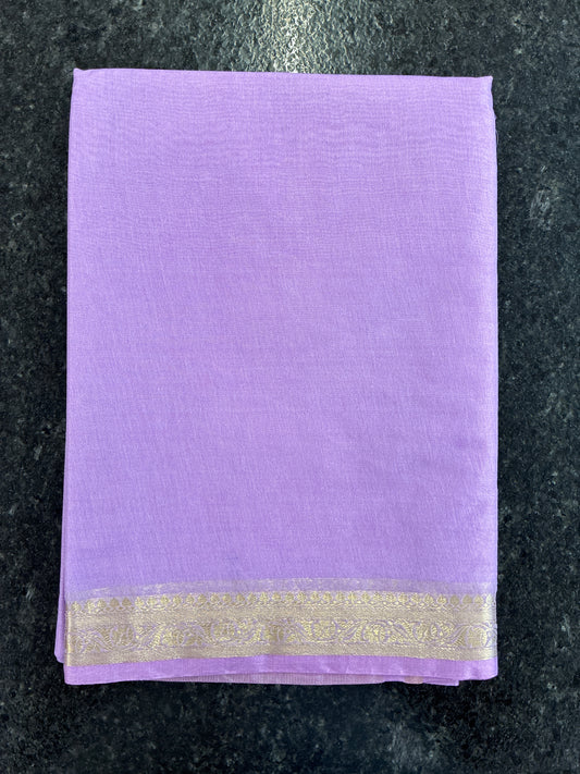 Pure Chanderi Cotton Saree - Lavender