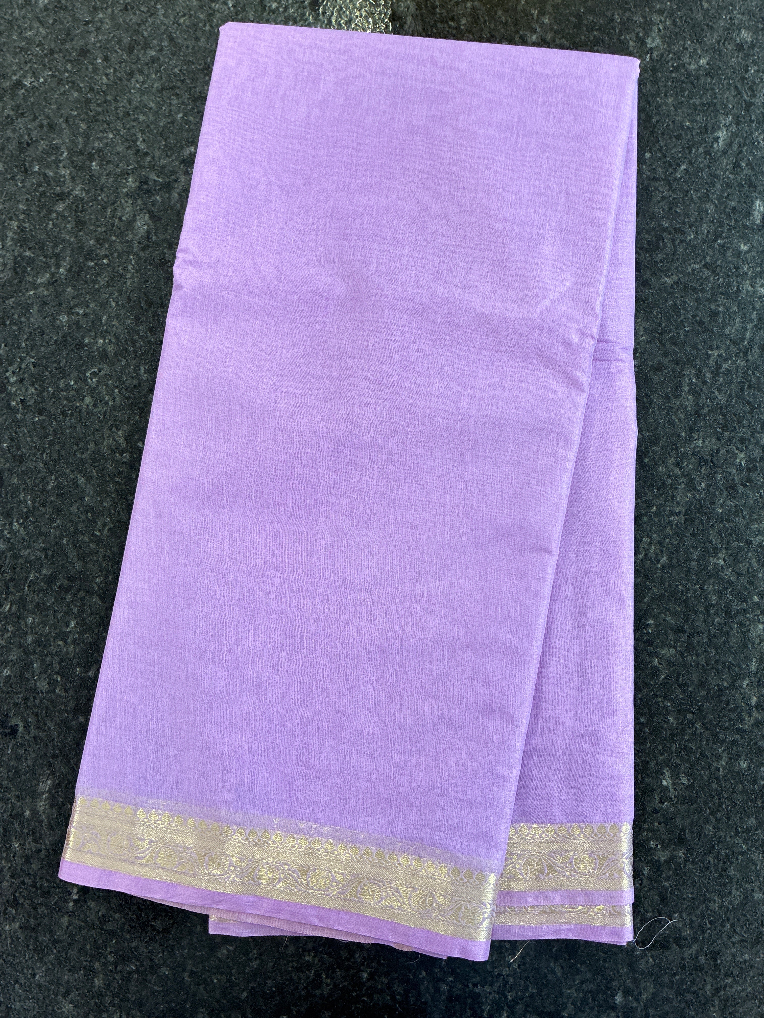 Pure Chanderi Cotton Saree - Lavender