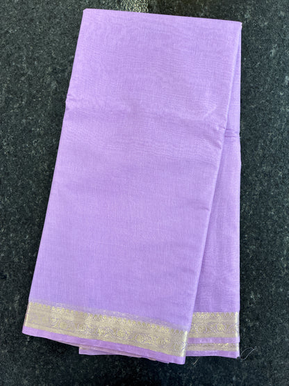 Pure Chanderi Cotton Saree - Lavender