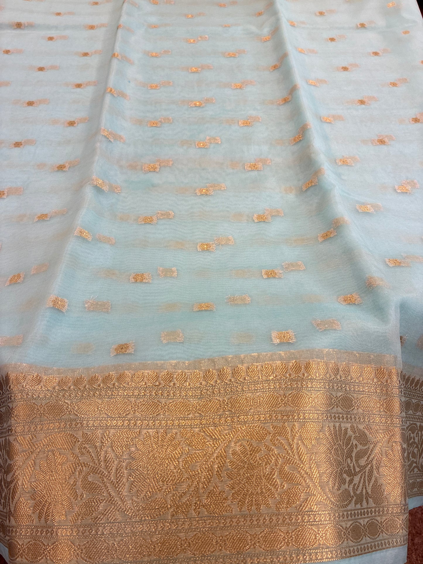 Banarasi Organza saree - Sky Blue