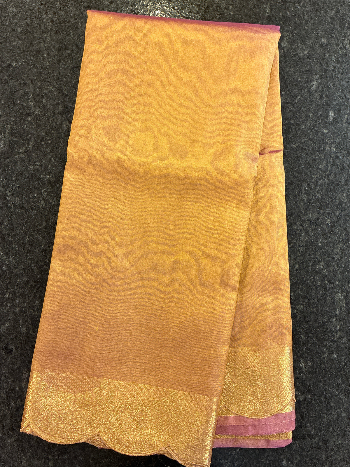Glam tissue saree with Scallop - Pink