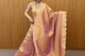 Glam tissue saree with Scallop - Pink