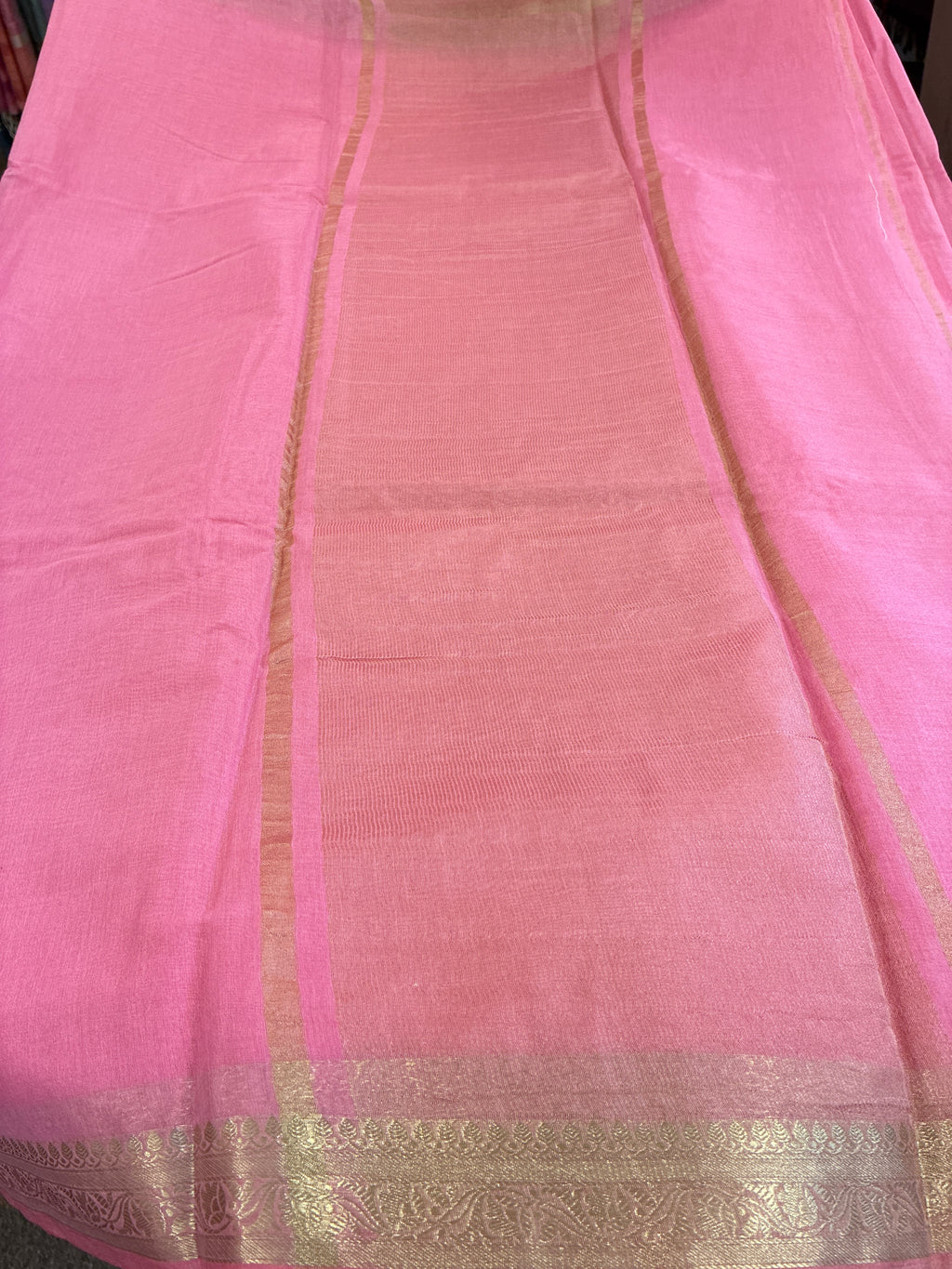 Pure Chanderi Cotton Saree - Pink