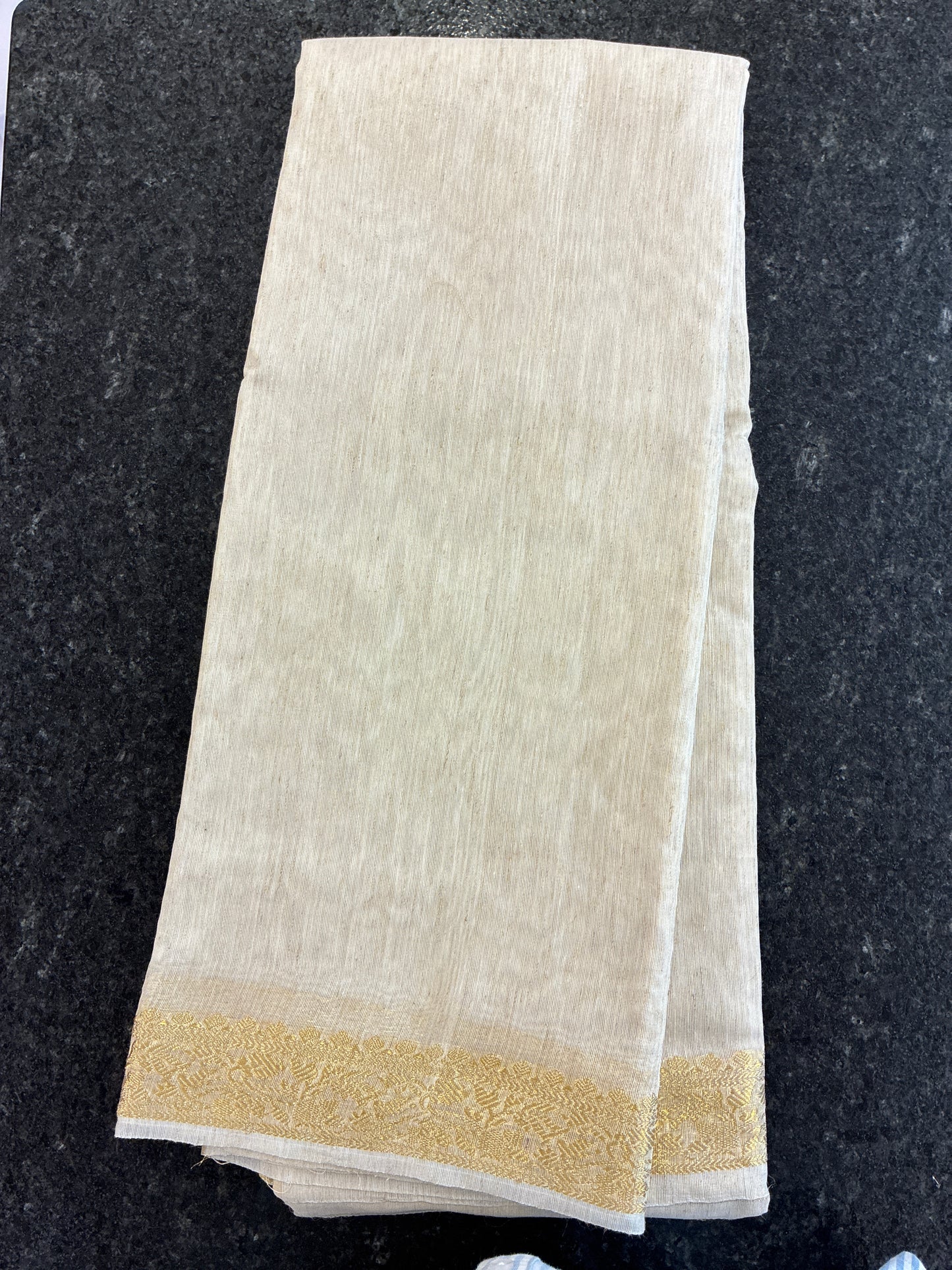 Linen Saree - Cream
