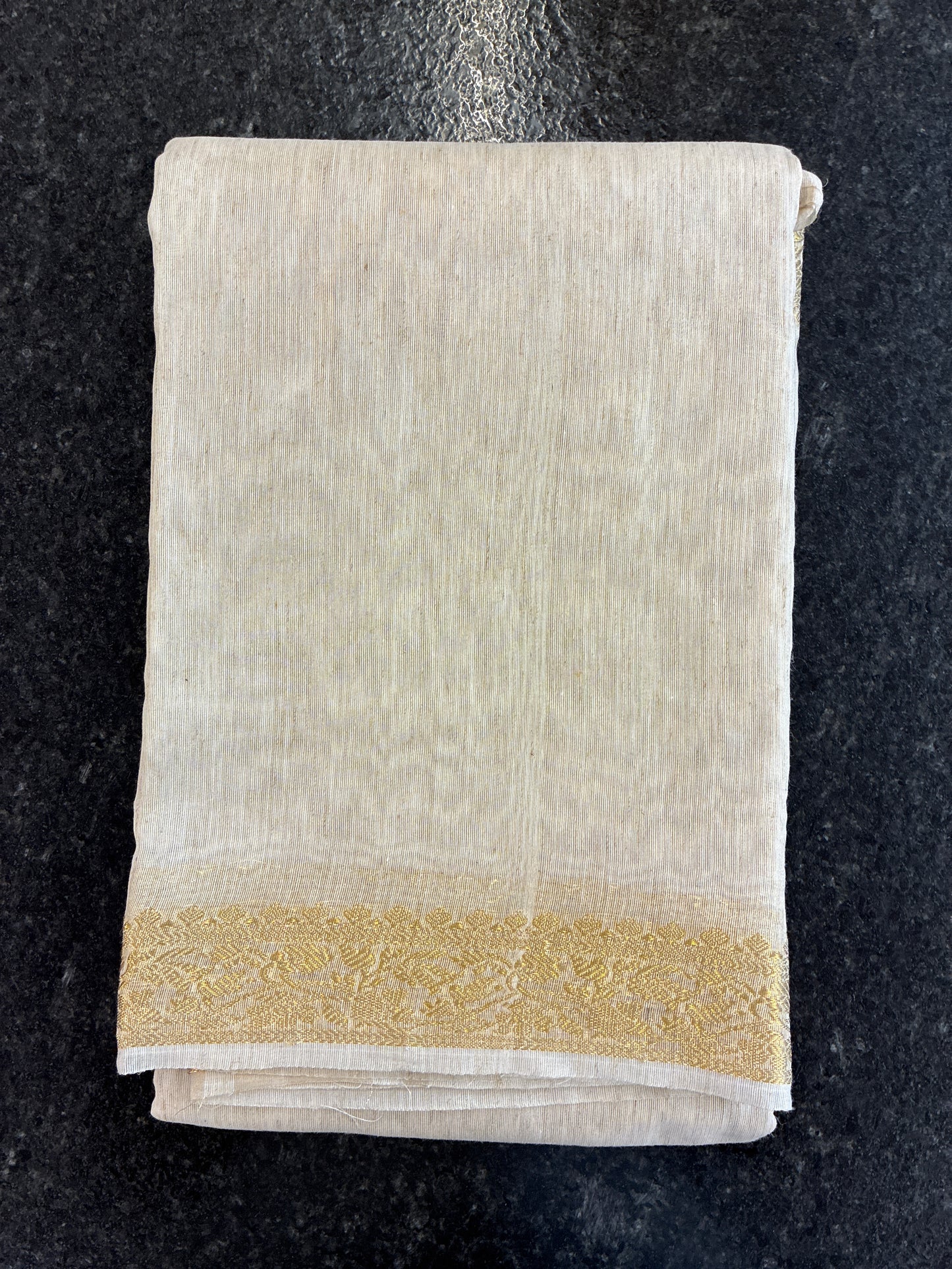 Linen Saree - Cream