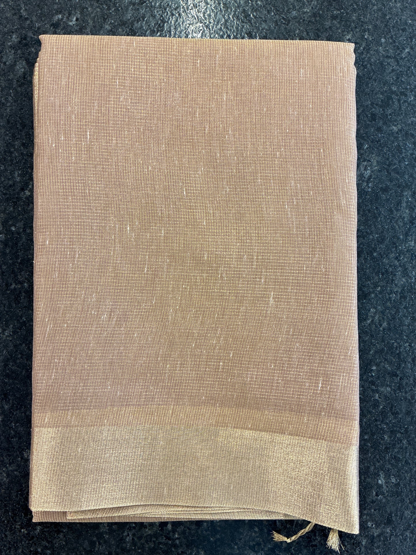 Linen Tissue saree - Brown