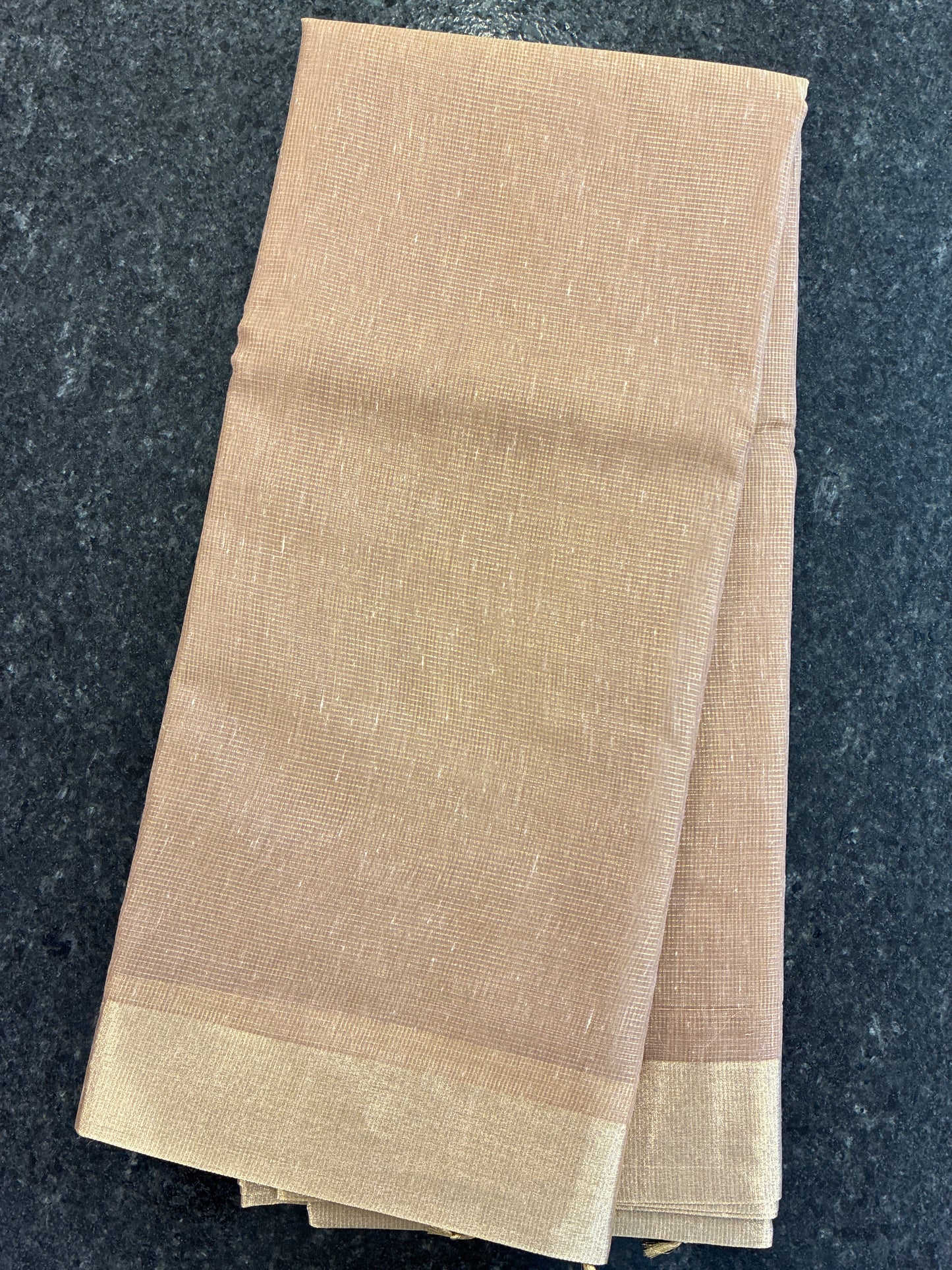 Linen Tissue saree - Brown