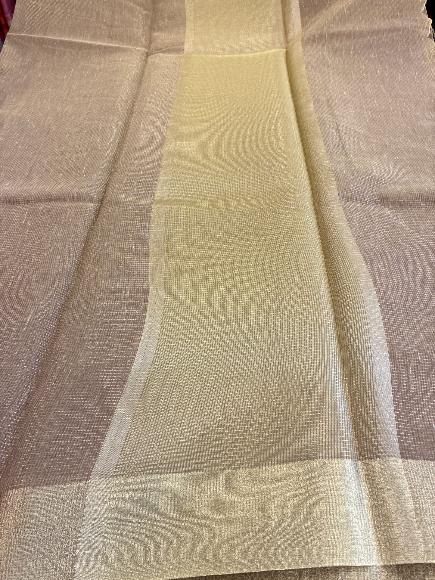 Linen Tissue saree - Brown