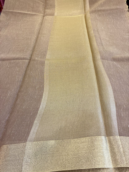 Linen Tissue saree - Brown