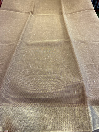 Linen Tissue saree - Brown
