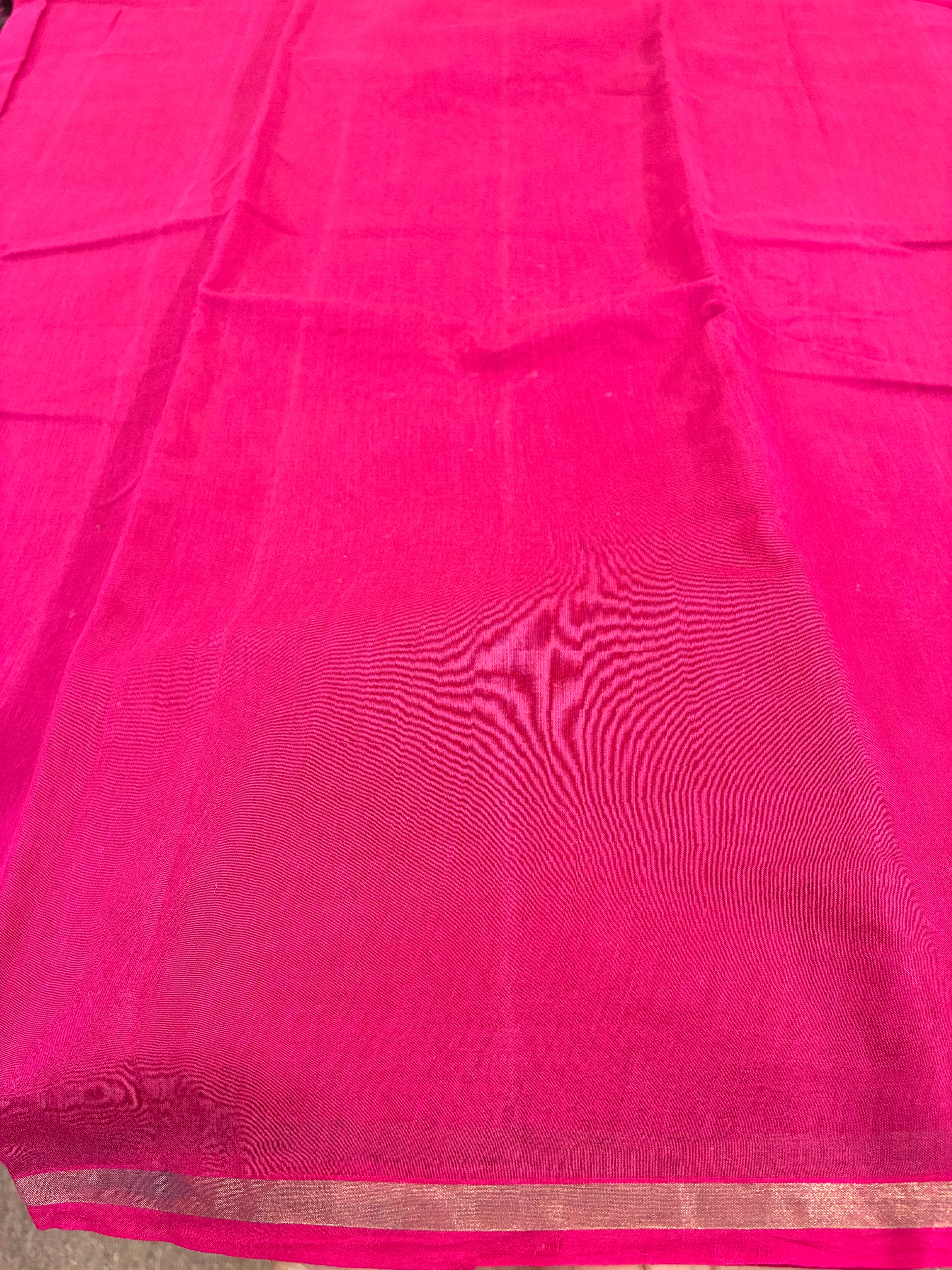 Pure Chanderi Cotton handloom saree - Pink