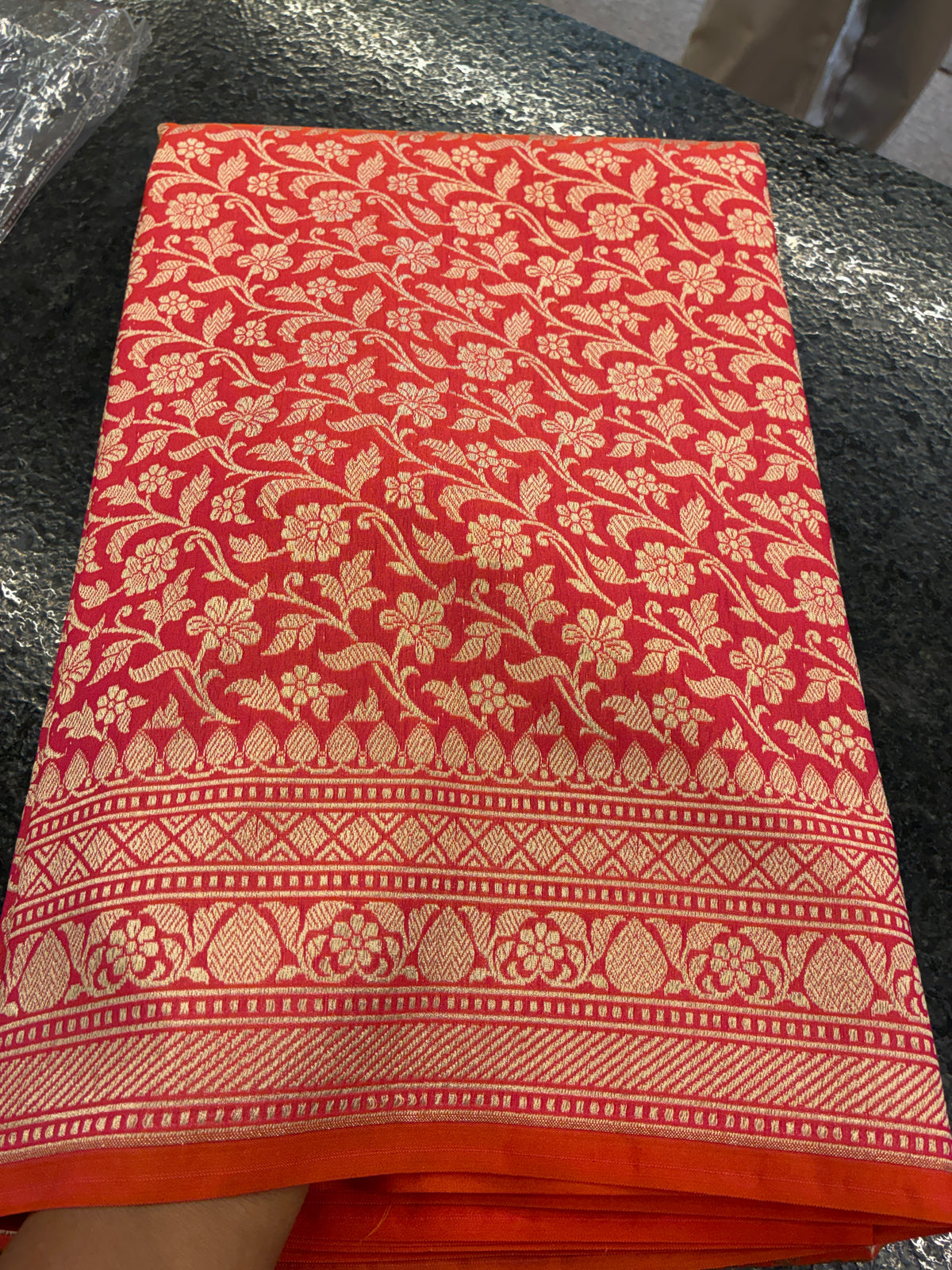 Handloom Katan Silk saree - Bridal Red