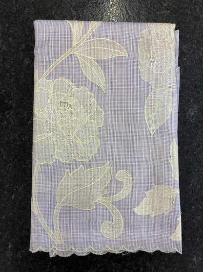 Soft Kota embroidery saree - Light Lavender