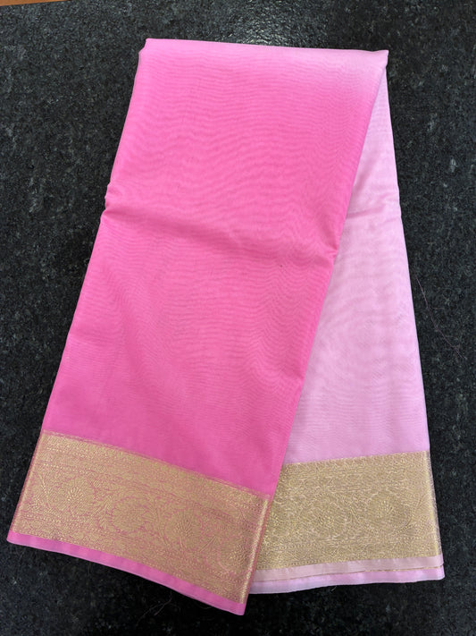 Ombre Banarasi Saree - Light and Dark Pink